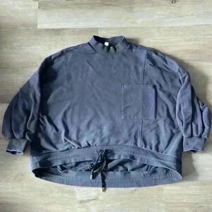 Nap Loungewear Women’s Drawstring High Neck Hem Cotton Sweatshirt sz M